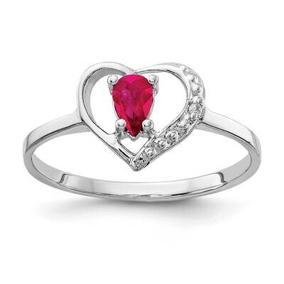 5x3mm Pear Ruby Diamond Ring 14k white Gold X9729R/A, MPN: X9729R/A, 883957643458