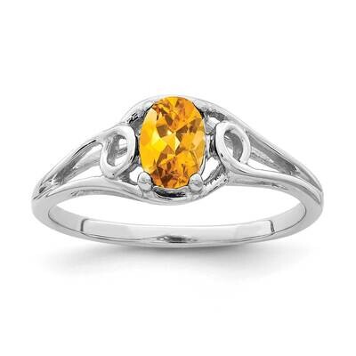 Citrine Ring 14k white Gold 6x4mm Oval Y2206CI, MPN: Y2206CI, 883957551869