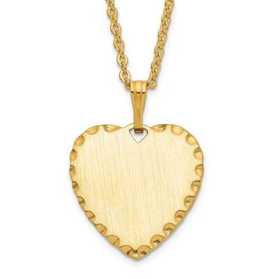 Kelly Waters Medium Satin Engravable Heart Disc Necklace 18 Inch Gold-plated KW352-18, MPN: KW352-1…