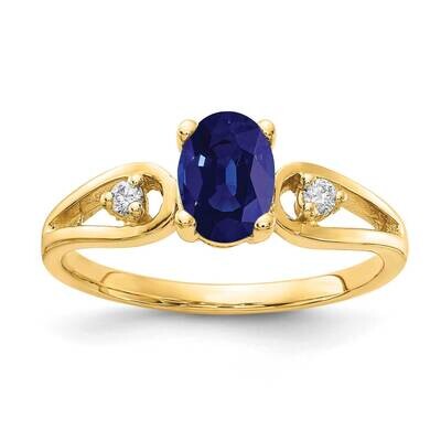 Sapphire Diamond Ring 14k Gold 7x5mm Oval Y2189S/A, MPN: Y2189S/A, 883957545196