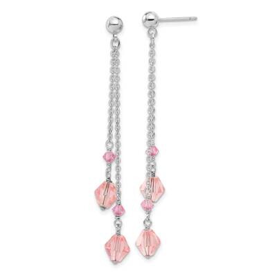 Kelly Waters Pink Crystal Drop Earrings Rhodium-plated KW255, MPN: KW255, 883957765914