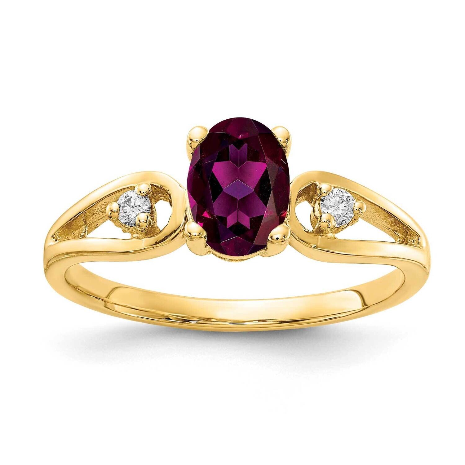 Rhodolite Garnet Diamond Ring 14k Gold 7x5mm Oval Y2189RG/A, MPN: Y2189RG/A, 883957544441