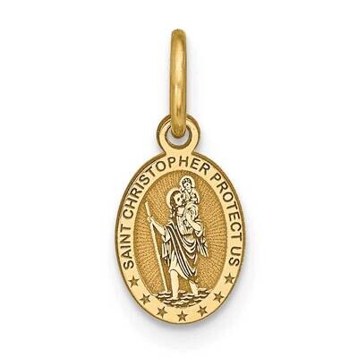 Solid Satin Polished Saint Christopher Pendant 10k Gold 10C89, MPN: 10C89, 886774085098