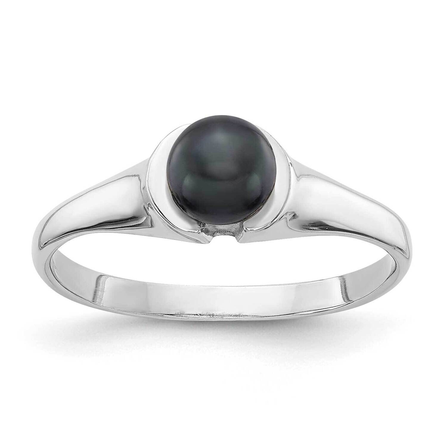 5mm Black Fresh Water Cultured Pearl Ring 14k white Gold Y1856BP, MPN: Y1856BP, 883957056197