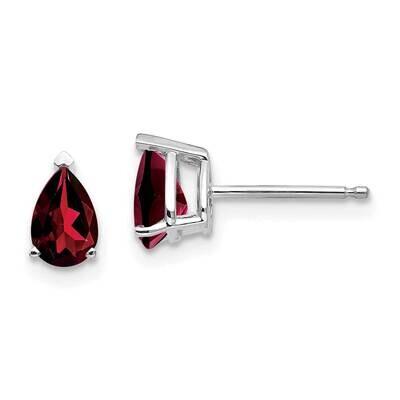 6x4mm Pear Garnet Earrings 14k White Gold XE79WGA, MPN: XE79WGA, 883957103020