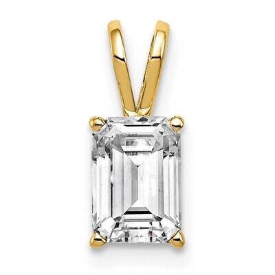7x5mm Emerald Cut Cubic Zirconia pendant 14k Gold XP420CZ Diamond, MPN: XP420CZ, 883957168524