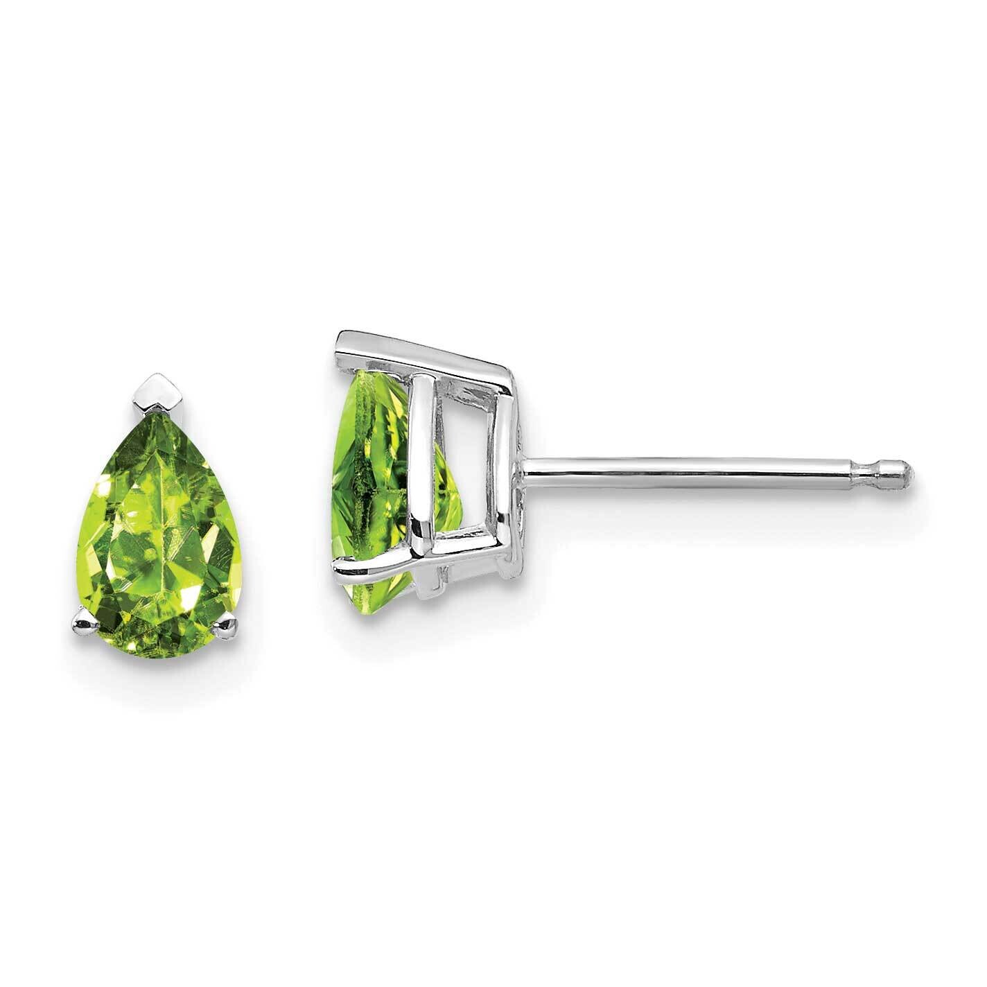 6x4mm Pear Peridot Earrings 14k White Gold XE79WPE, MPN: XE79WPE, 883957103068