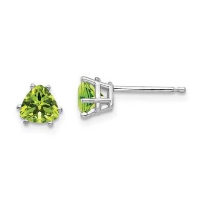 Peridot Diamond Trillion Stud Earrings 14k Gold XE93WPE, MPN: XE93WPE, 883957109688
