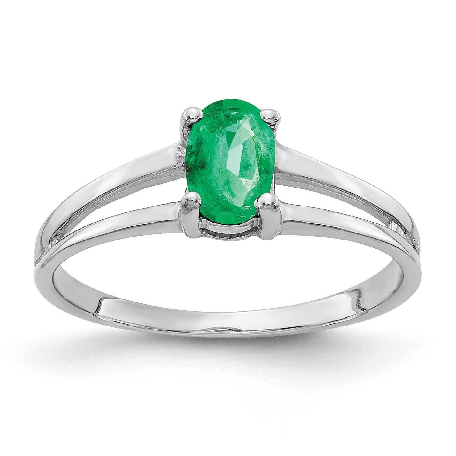Emerald Ring 14k white Gold 6x4mm Oval Y2074E, MPN: Y2074E, 883957707754