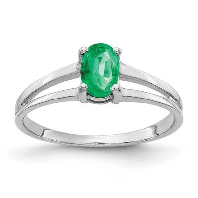 Emerald Ring 14k white Gold 6x4mm Oval Y2074E, MPN: Y2074E, 883957707754