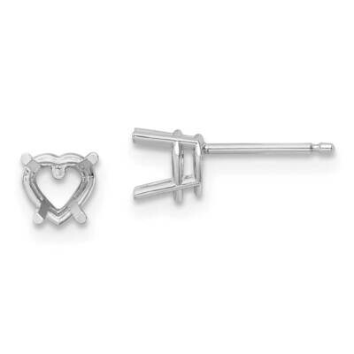 5mm Heart Earring Mountings 14k White Gold XE97W, MPN: XE97W, 191101835711