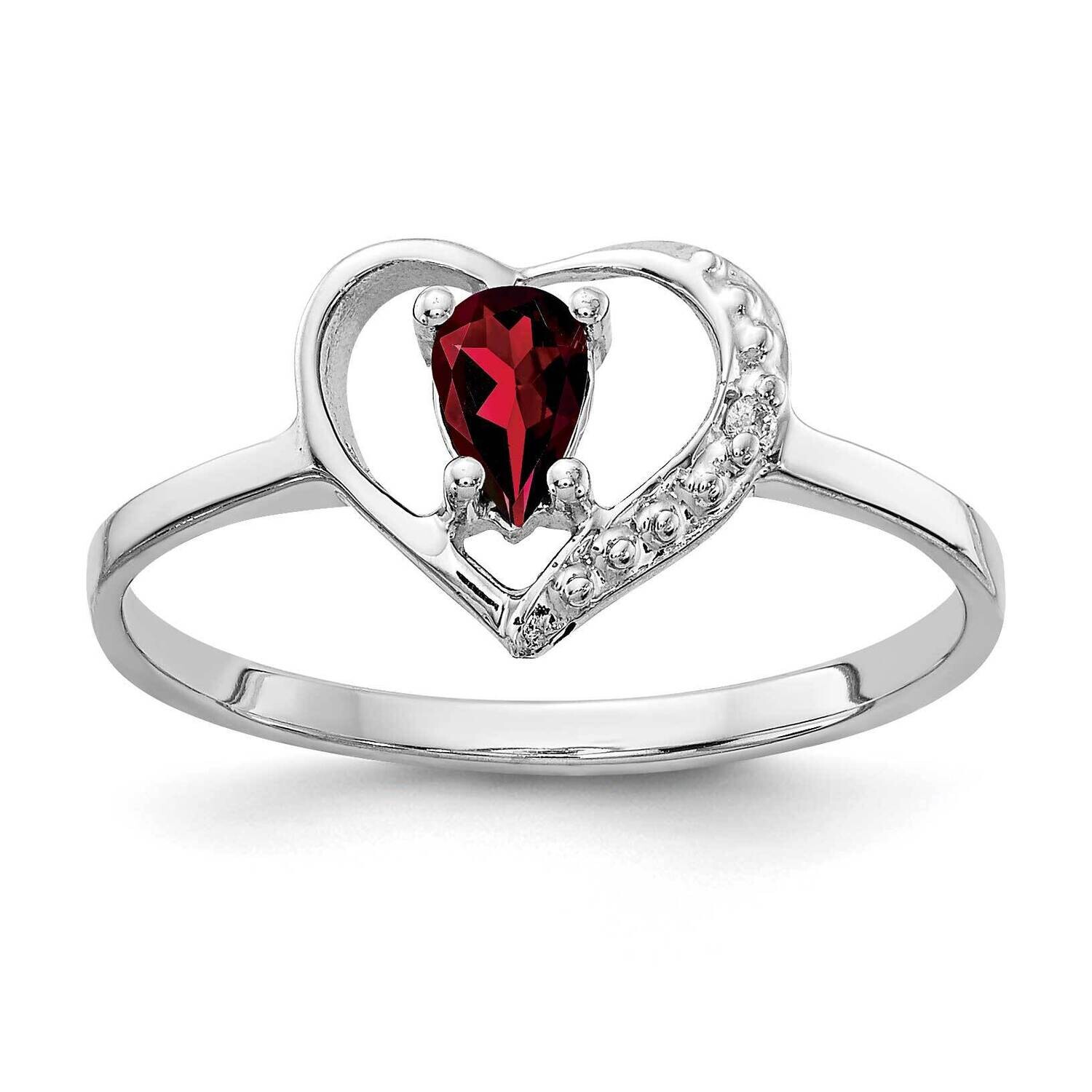 5x3mm Pear Garnet Diamond Ring 14k white Gold X9729GA/A, MPN: X9729GA/A, 883957642994
