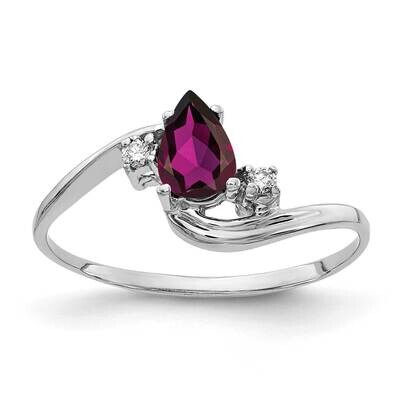 Rhodolite Garnet Diamond Ring 14k white Gold 6x4mm Pear Y2039RG/A, MPN: Y2039RG/A, 883957691657