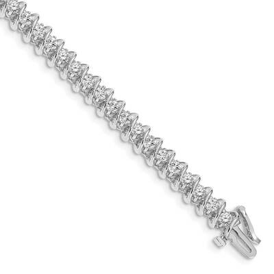 Holds 42 2.7mm Stones 3.32ct Swirled Tennis Bracelet Mountin 14k White Gold X2004W, MPN: X2004W, 19…