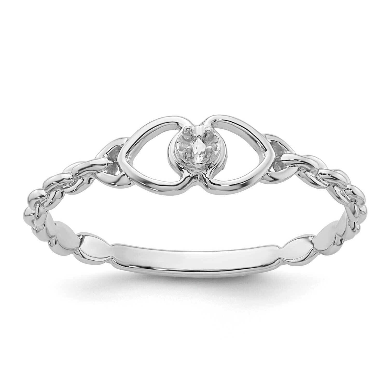0.01ct. Diamond Heart Ring Mounting 14k White Gold Y4201