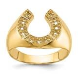 Mens Diamond Horseshoe Ring Mounting 14k Gold Polished Y1566, MPN: Y1566,