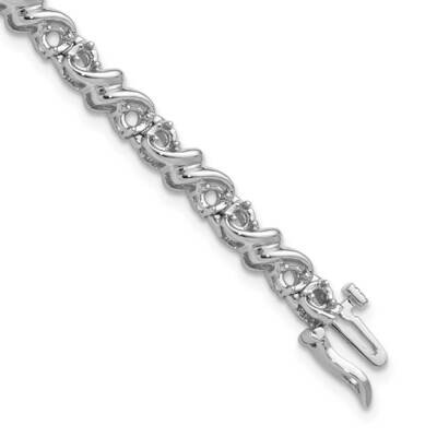 Holds 30 2.1mm Stones 1.17ct Fancy Tennis Bracelet Mounting 14k White Gold X816W, MPN: X816W,