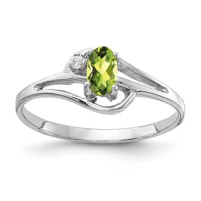 Peridot Diamond Ring 14k white Gold 5x3mm Oval X9713PE/A, MPN: X9713PE/A, 883957641065