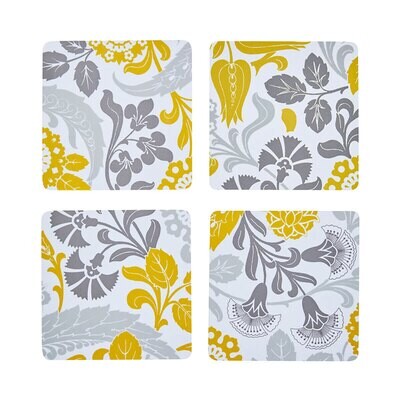 Le Jacquard Francais Voyage Iconique Grey Set Of 4 Coasters 3&quot; X 3&quot; 28748, MPN: 28748,