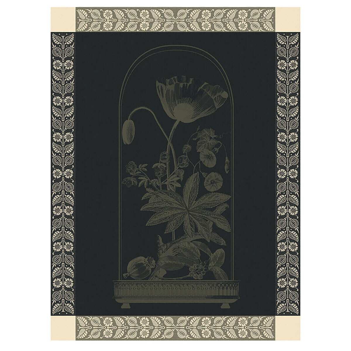 Le Jacquard Francais Curiosites Florales Green Tea Towel 28998 Set of 4, MPN: 28998,