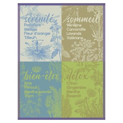 Le Jacquard Francais Serenites Purple Tea Towel 28976 Set of 4, MPN: 28976,
