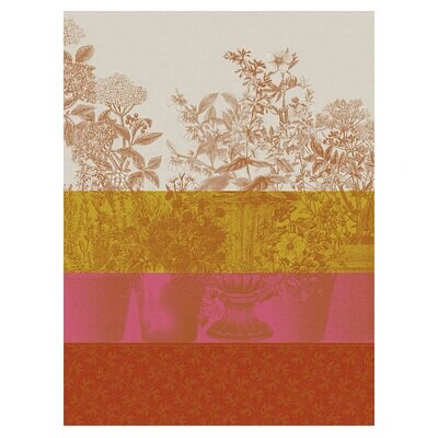 Le Jacquard Francais Floraison Raye Pink Tea Towel 28992 Set of 4, MPN: 28992,