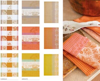 Le Jacquard Francais Confitures Abricots Beige Tea Towel 29326 Set of 4, MPN: 29326,