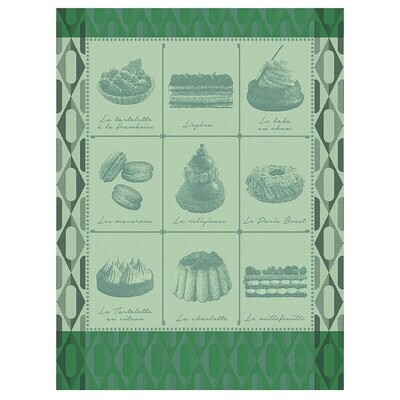 Le Jacquard Francais Patisseries Francaises Green Tea Towel 29051 Set of 4, MPN: 29051,