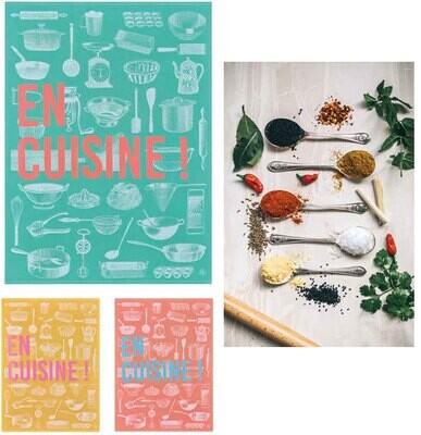 Le Jacquard Francais En Cuisine Yellow Tea Towel 29247 Set of 4, MPN: 29247,