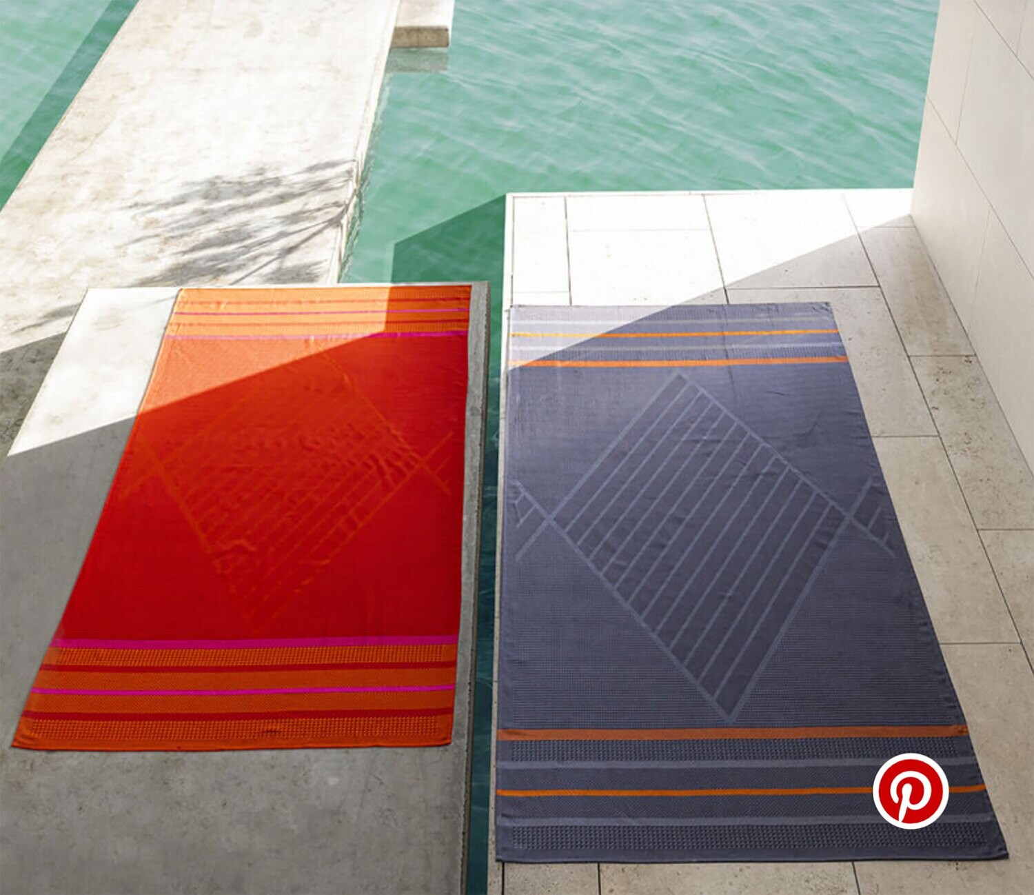 Le Jacquard Francais Sand Club Voile Orange Beach Towel 39&quot; X 79&quot; 29379, MPN: 29379,