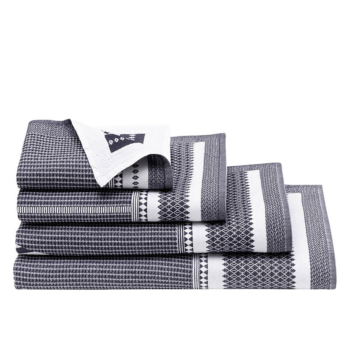 Le Jacquard Francais Bath Club Blue Hand Towel 29143 Set of 4, MPN: 29143,