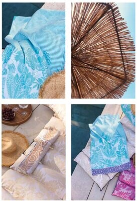 Le Jacquard Francais Barbade Blue Beach Towel 39&quot; X 79&quot; 29380, MPN: 29380,