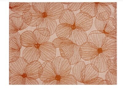 Le Jacquard Francais A La Carte Fleurs Papillons Brown Coated Placemat 29234 Set of 4, MPN: 29234,