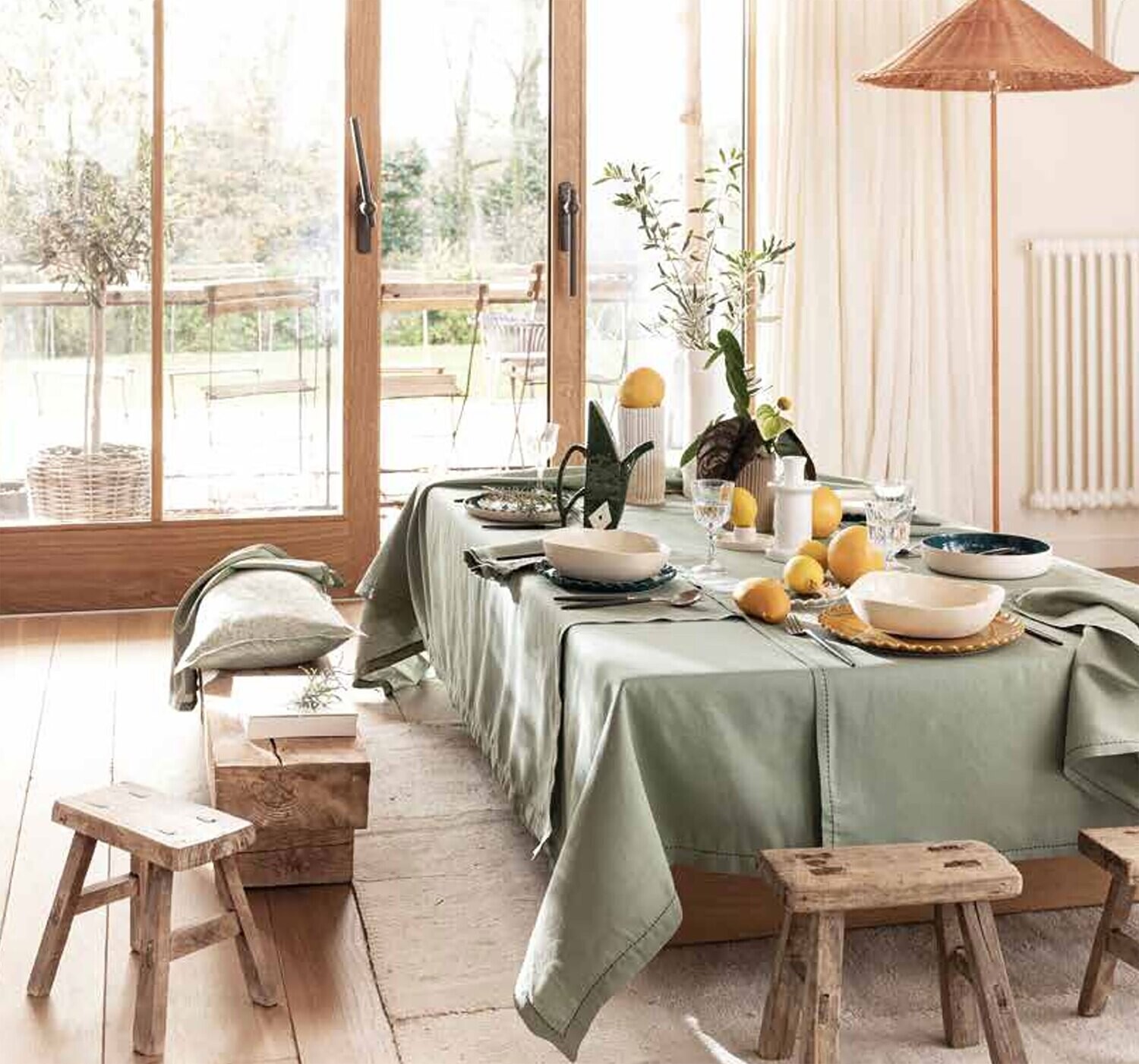 Le Jacquard Francais Nuances Green Tablecloth 59&quot; X 86&quot; 29538, MPN: 29538,
