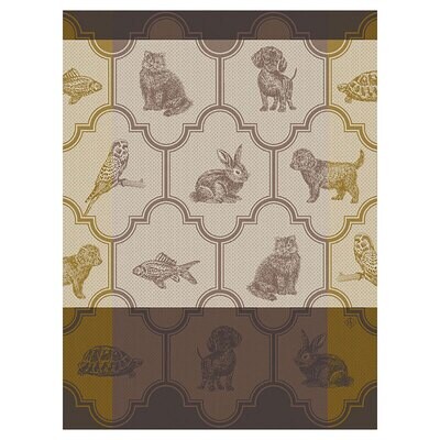 Le Jacquard Francais Nos Acolytes Brown Tea Towel 28990 Set of 4, MPN: 28990,