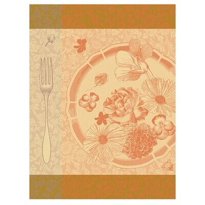 Le Jacquard Francais Fleurs A Croquer Orange Tea Towel 28534 Set of 4, MPN: 28534,