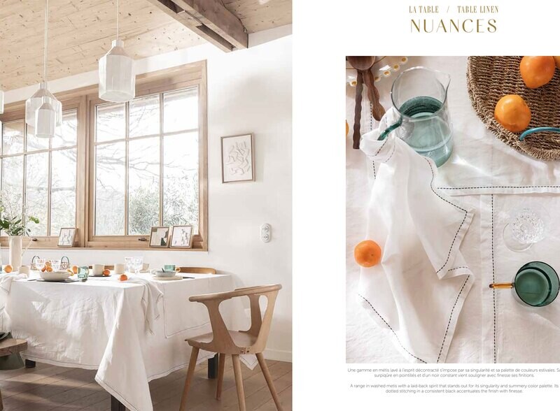 Le Jacquard Francais Nuances White Tablecloth 59" X 86" 29535
