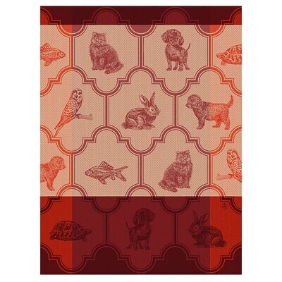 Le Jacquard Francais Nos Acolytes Pink Tea Towel 28989 Set of 4, MPN: 28989,