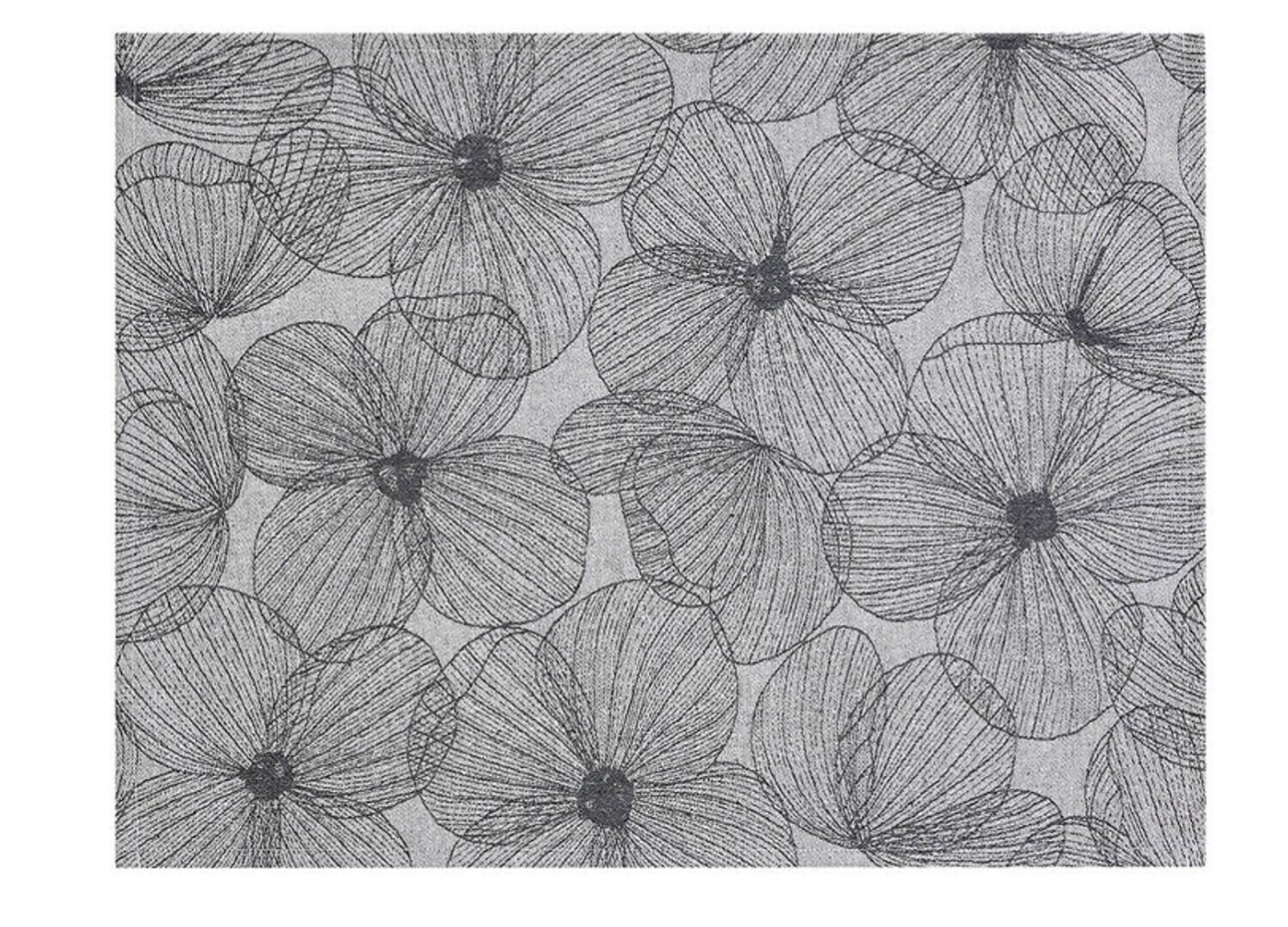 Le Jacquard Francais A La Carte Fleurs Papillons Black Coated Placemat 29233 Set of 4