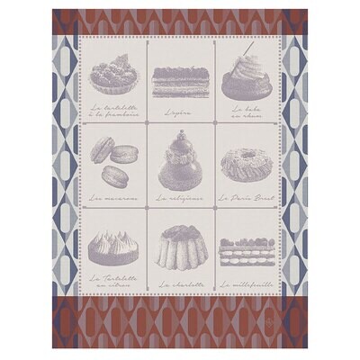 Le Jacquard Francais Patisseries Francaises Purple Tea Towel 29049 Set of 4, MPN: 29049,