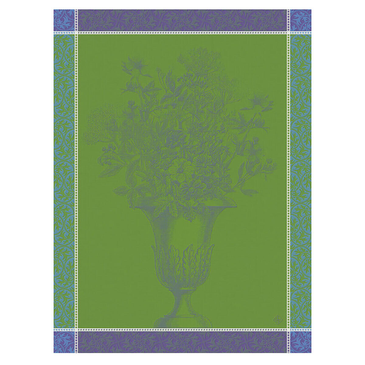 Le Jacquard Francais Floraison Uni Blue Tea Towel 28994 Set of 4, MPN: 28994,