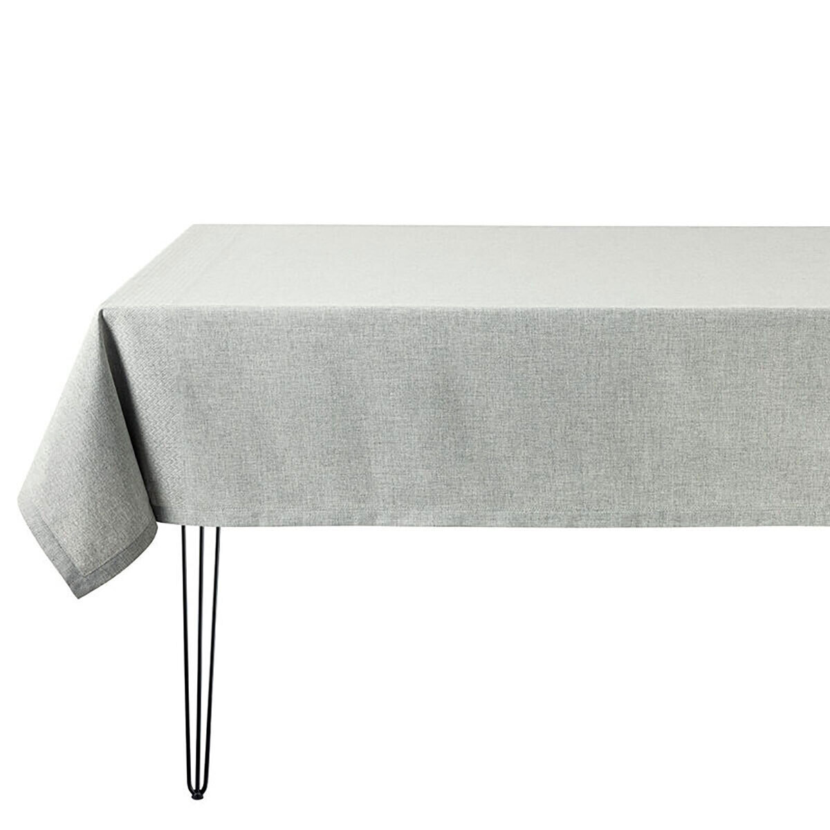 Le Jacquard Francais Slow Life Re-Use Grey Tablecloth 57&quot;X 59&quot; 28697