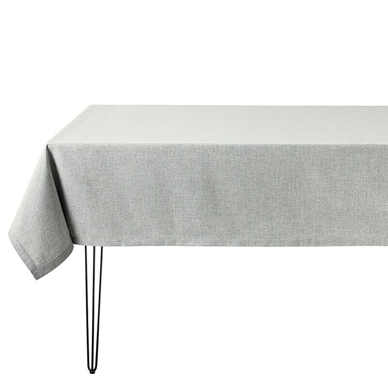 Le Jacquard Francais Slow Life Re-Use Grey Tablecloth 57"X 59" 28697
