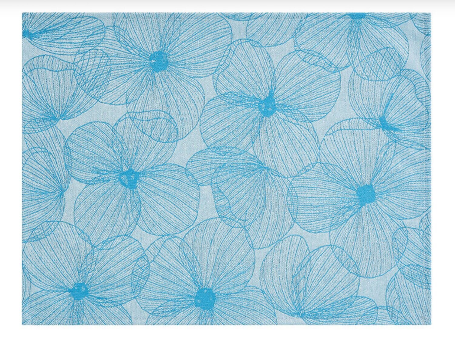 Le Jacquard Francais A La Carte Fleurs Papillons Blue Coated Placemat 29232 Set of 4, MPN: 29232,