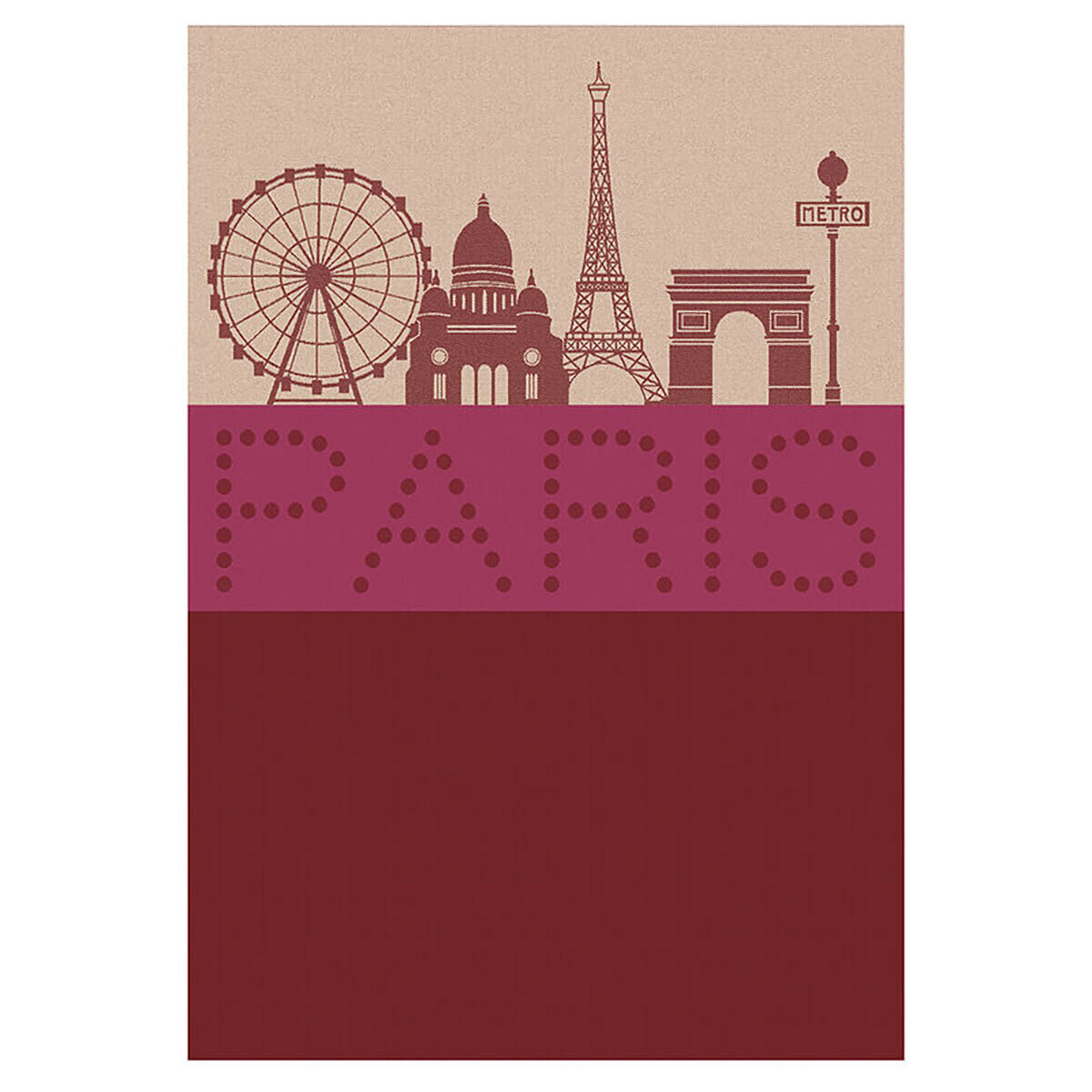 Le Jacquard Francais Paris Lumiere Red Tea Towel 28543 Set of 4, MPN: 28543,