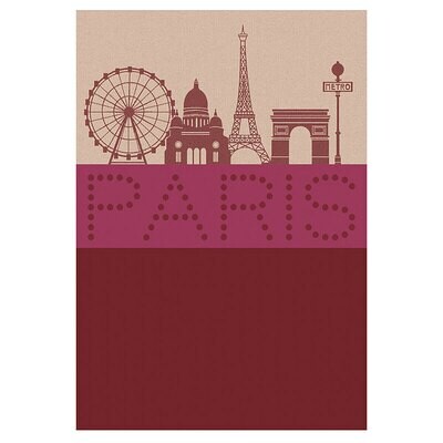 Le Jacquard Francais Paris Lumiere Red Tea Towel 28543 Set of 4, MPN: 28543,