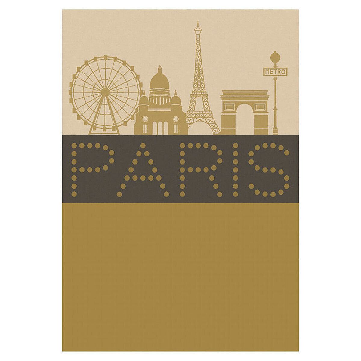 Le Jacquard Francais Paris Lumiere Brown Tea Towel 28545 Set of 4, MPN: 28545,