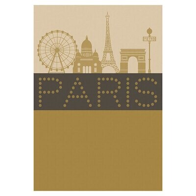 Le Jacquard Francais Paris Lumiere Brown Tea Towel 28545 Set of 4, MPN: 28545,