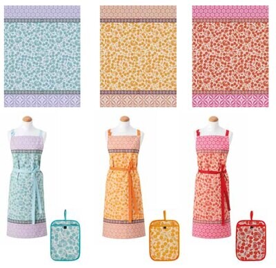 Le Jacquard Francais Cerises Blue Tea Towel 29437 Set of 4, MPN: 29437,