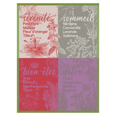 Le Jacquard Francais Serenites Green Tea Towel 28977 Set of 4, MPN: 28977,
